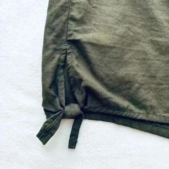 MADEWELL Army Green Cotton Elastic Highrise Side Tie Soft Board Shorts Size M - Picture 3 of 13